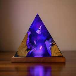 Galaxy Astronaut & Spaceship Scene Resin Lamp Handmade Led Night Light - thumbnail 3