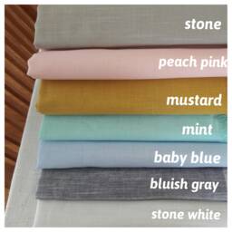 Linen Cotton Blend Duvet Cover, Xl Queen/King, Blue Pink Mint - thumbnail 2