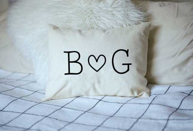 Cotton Anniversary, 2nd Anniversary Gift, Christmas, Romantic, Personalized Pillow, , Newlywed Heart Engagement Gift Idea - image 1