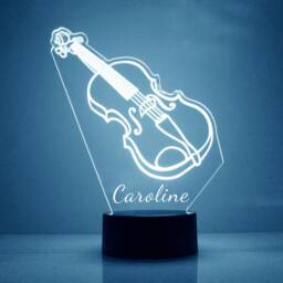 Acrylic Light Up Violin, Custom Engraved Night Light, Personalized Free, 16 Color Options With Remote Control, Musician Gift - thumbnail 2