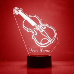 Acrylic Light Up Violin, Custom Engraved Night Light, Personalized Free, 16 Color Options With Remote Control, Musician Gift - thumbnail 3