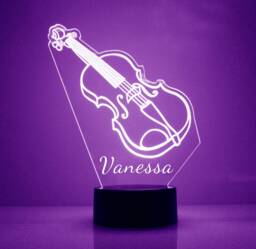 Acrylic Light Up Violin, Custom Engraved Night Light, Personalized Free, 16 Color Options With Remote Control, Musician Gift