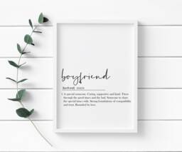 Boyfriend Definition Print - Printed Onto Thick 220Gsm Premium Finish Paper - A5, A4 & A3 Sizes Available - thumbnail 1