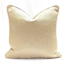 Luxury Designer Contemporary Modern Plain Gold Textured Cushion Pillow Cover - thumbnail 3