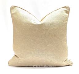 Luxury Designer Contemporary Modern Plain Gold Textured Cushion Pillow Cover - thumbnail 1