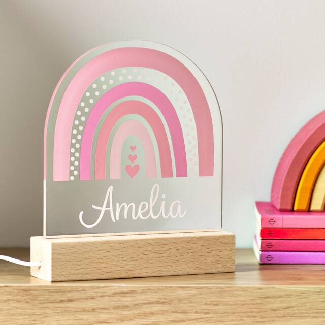 Personalised Rainbow Night Light - Childrens Led Lamp - image 1