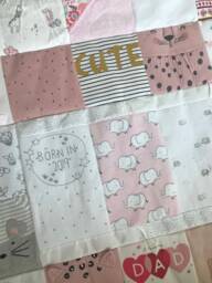 Memory Quilt Made From Baby Clothes - Personalised Keepsake Blanket Custom Babygrow - thumbnail 1