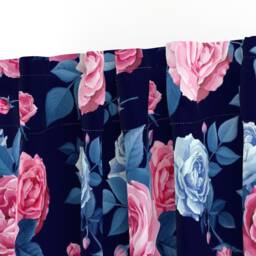 Maximalist Floral Curtain Panel - Romantic Rose Pink Purple Blue Flower Bouquet Custom Flowers By Ledelena - thumbnail 3