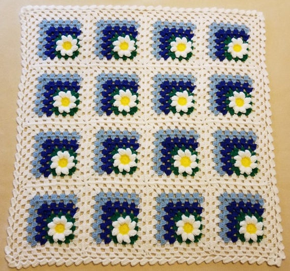 Custom Order Coming Home Gift. Crochet Baby Flower Blanket For Stroller, Bassinet Or Crib With 3D Flower. Perfect For Shower - image 1