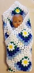 Custom Order Coming Home Gift. Crochet Baby Flower Blanket For Stroller, Bassinet Or Crib With 3D Flower. Perfect For Shower - thumbnail 4