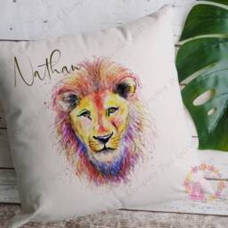 Lion Cushion, Pillow, Gift, Father's Day Gift, Gift For Him, Dad, Husband, King Of The Jungle, Daddy - thumbnail 2