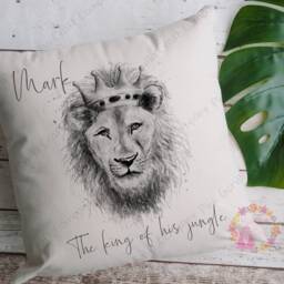 Lion Cushion, Pillow, Gift, Father's Day Gift, Gift For Him, Dad, Husband, King Of The Jungle, Daddy - thumbnail 4
