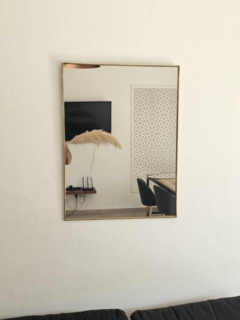 Moroccan Rectangular Handmade Brass Wall Mirror - image 1