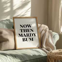 Now Then Mardy Bum Print Black & White Song Lyric Typography - thumbnail 3