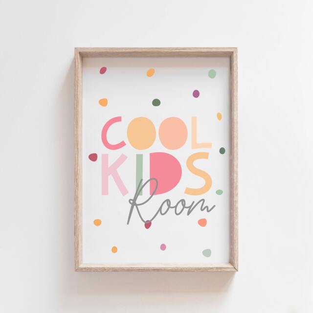 Cool Kids Room Print, Girls Pastel Nursery Prints, Bedroom Quote, Playroom Motivational Wall Art - image 1
