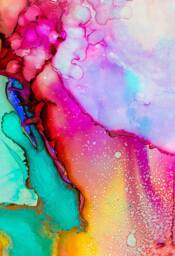Bright Abstract Marbling Effect Colourful Splashes Small Medium Large Deep Canvas Print Modern Portrait Wall Art Picture Free Delivery - thumbnail 2