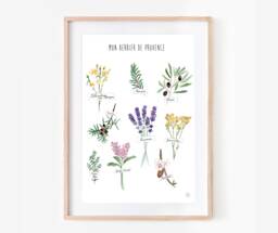 Provencal Herbarium Kitchen Poster, Decoration Illustration, Watercolor Painting, Plants, Card - thumbnail 1
