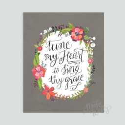 Tune My Heart To Sing Thy Grace - Come Thou Fount Art Print Hymn Wall Decor Thou Fount Christian Gift - thumbnail 2
