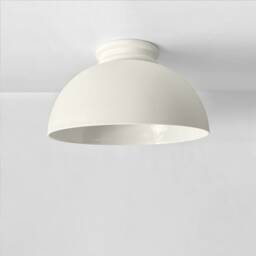 xl Pompeii - Ceramic Flush Mount Ceiling Light Handmade Minimalist Dome Fixture in Bone White - thumbnail 2