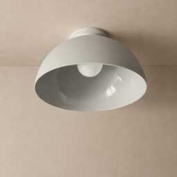 xl Pompeii - Ceramic Flush Mount Ceiling Light Handmade Minimalist Dome Fixture in Bone White - thumbnail 3