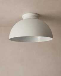 xl Pompeii - Ceramic Flush Mount Ceiling Light Handmade Minimalist Dome Fixture in Bone White - thumbnail 1