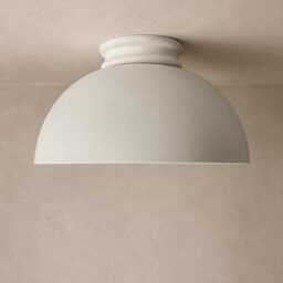 xl Pompeii - Ceramic Flush Mount Ceiling Light Handmade Minimalist Dome Fixture in Bone White - thumbnail 2
