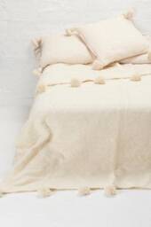 Wool Blanket - Moroccan Blanket -Comfy Bedroom D??cor Gift Handmade Soft Wool Moroccan Ivory Birthday For Mom - thumbnail 1