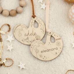Personalized Wooden Sloth Christmas Ornament Custom Name Animal Keepsake Holiday - thumbnail 2