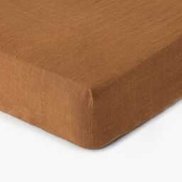 Cinnamon Linen Fitted Sheet - Soft Bedding Queen King Deep Pocket Bed Stonewashed Thermoregulating Oeko European - thumbnail 3