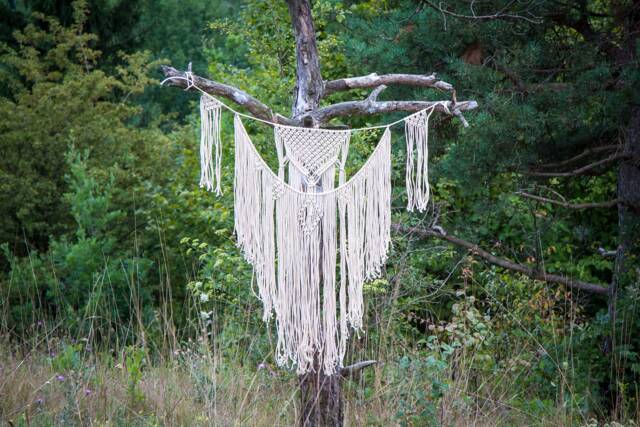 Macrame Wall Hanging Large Tapestry Over The Bed Decor Boho Bedroom Wedding Backdrop Modern Macrame Garland Bohemian Home - image 1