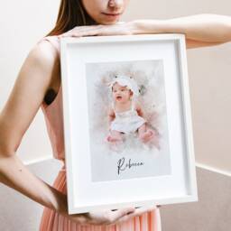 Personalised Portrait For Baby, Baby Shower Gift, Gift New Parents, Mothers Day Keepsake, Mom & Art, Mom, Nursery Print - thumbnail 2