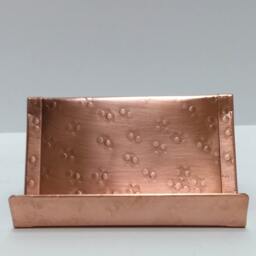 Hammered Copper Desk Set Pen Holder & Business Card - thumbnail 3