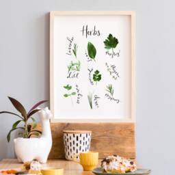 Herbs Print Wall Art For The Kitchen Herb Poster Kitchen Print Watercolour Herb Set Sign Oregano Rosemary Sage Parsley - thumbnail 1