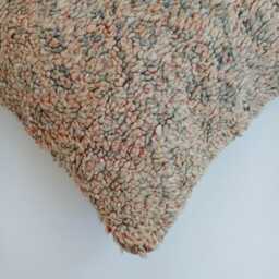 Moroccan Wool Cushion Cover, Handmade Berber Pillow, Multicoloured Vintage Rug Cushion, Tribal Throw 20''x20''/53x50 cm - thumbnail 2
