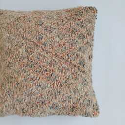 Moroccan Wool Cushion Cover, Handmade Berber Pillow, Multicoloured Vintage Rug Cushion, Tribal Throw 20''x20''/53x50 cm - thumbnail 3