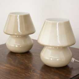 Venetian Mushroom Lamp Set Of Two Murano Glass Table Light - Handmade Italy - thumbnail 2