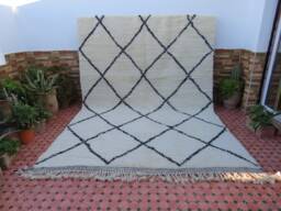 Moroccan Rug - Beni Ourain Berber Vintage Custom Size African Wool -Area - thumbnail 1