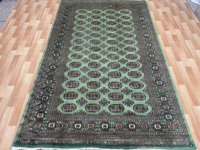 5x8 Pistachio Green Bokhara Rug - Washable Kitchen Woolen Living Room Hand Knotted Wall Maroon - image 1