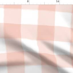 Blush Curtain Panel - Pink Buffalo Check Gingham Large Scale Picnic Rustic Custom Plaid By Sugarfresh - thumbnail 4