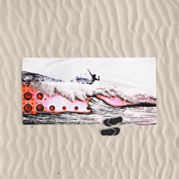 Surf Art Beach Towel Unique Surfing Design