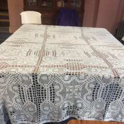 Floral Handmade Crochet Bedspread - thumbnail 3