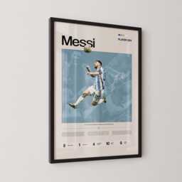 Lionel Messi Argentina Captain Poster, Football Legend Print, Soccer Wall Art, Sports Room Decor - thumbnail 2