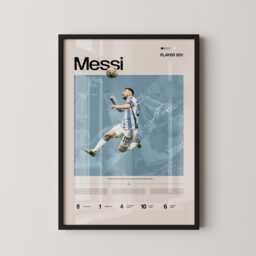 Lionel Messi Argentina Captain Poster, Football Legend Print, Soccer Wall Art, Sports Room Decor - thumbnail 1