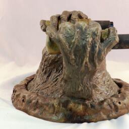 Original Solid Bronze Metal Wall Sconce Lamp~Light~Troll Monster~Halloween Art~Unique Sculpture~Spooky Art~Fantasy Creature~ - thumbnail 4