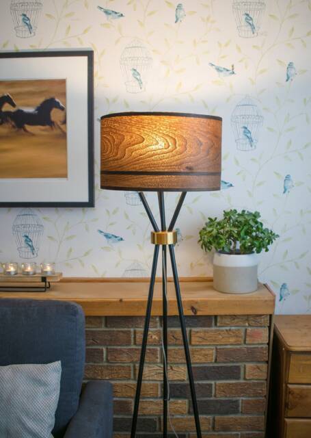 American Walnut Lampshade For Floor Lamp Or Table Lamp, Brown Wooden Veneer Light Shade, Extra Large 30cm, 36cm 40cm - image 1