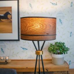 American Walnut Lampshade For Floor Lamp Or Table Lamp, Brown Wooden Veneer Light Shade, Extra Large 30cm, 36cm 40cm - thumbnail 2