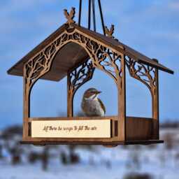 Wooden Birdhouse Garden Bird Feeder House Gifts - thumbnail 2