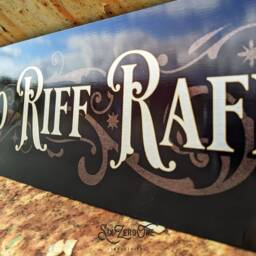 No Riff Raff - Brushed Metal Sign Horizontal Vintage Worn Rusty Look Print Silver Black Bronze Party Plaque - thumbnail 3