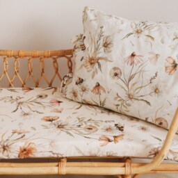 Gold Meadow On White - Fitted Sheet, Hoeslaken - thumbnail 2