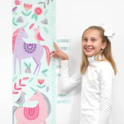 Unicorn Growth Chart - Fabric Wall Decal Enchanted Mej - thumbnail 2